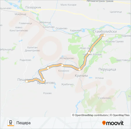 КПВ 18208 Train Line Map