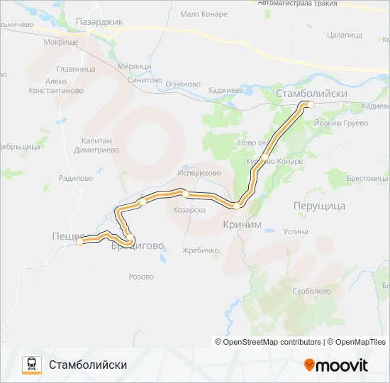 КПВ 18209 Train Line Map