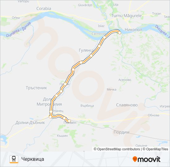 Поезд КПВ 23204: карта маршрута