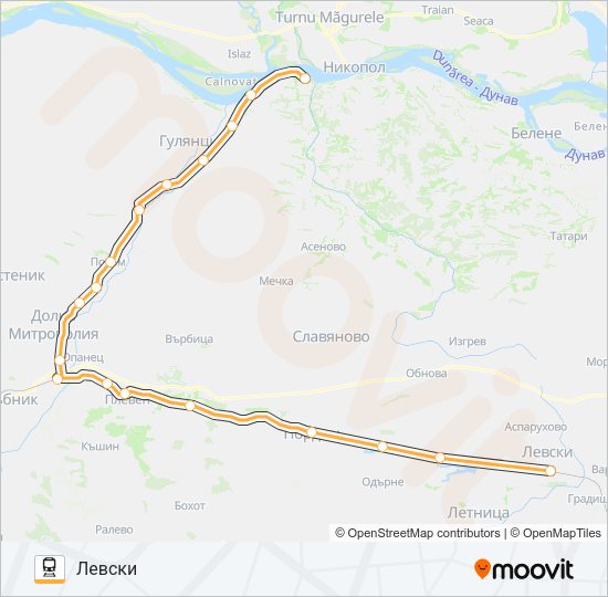 Поезд КПВ 23205: карта маршрута