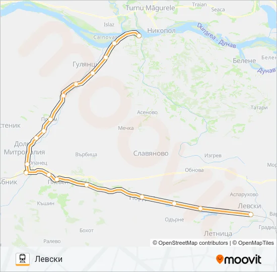 Поезд КПВ 23205: карта маршрута