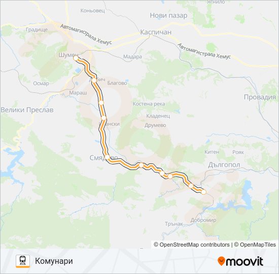 КПВ 26205 Train Line Map