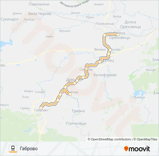 КПВ 40223 Train Line Map