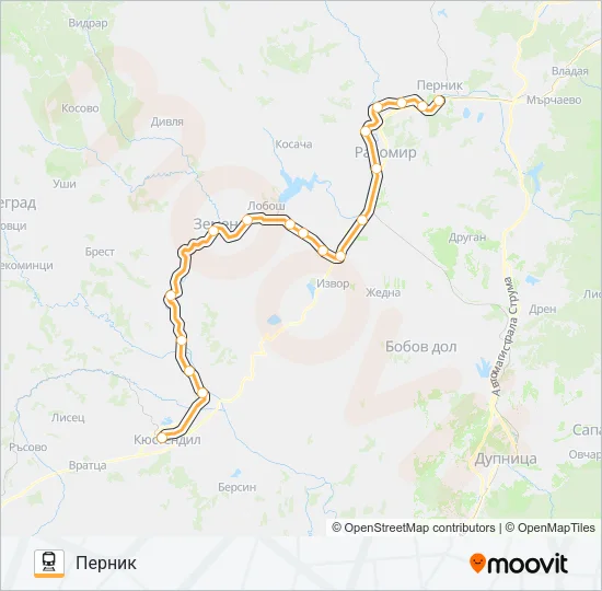 Поезд КПВ 60210: карта маршрута
