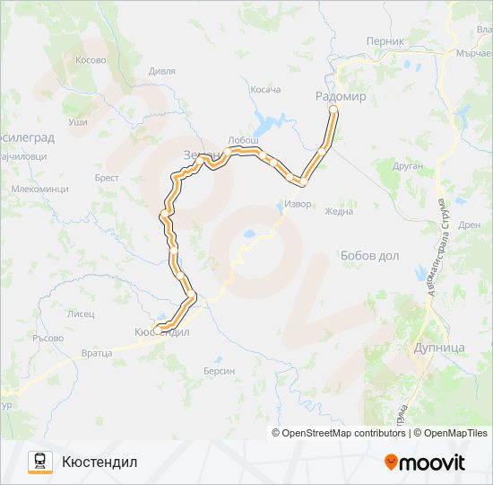 Поезд КПВ 60213: карта маршрута
