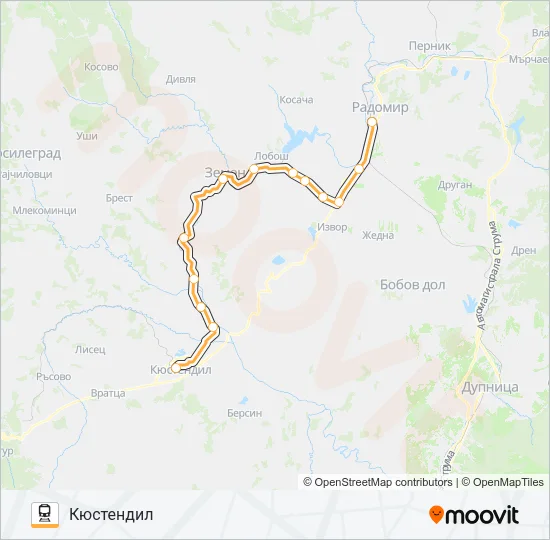 Поезд КПВ 60213: карта маршрута