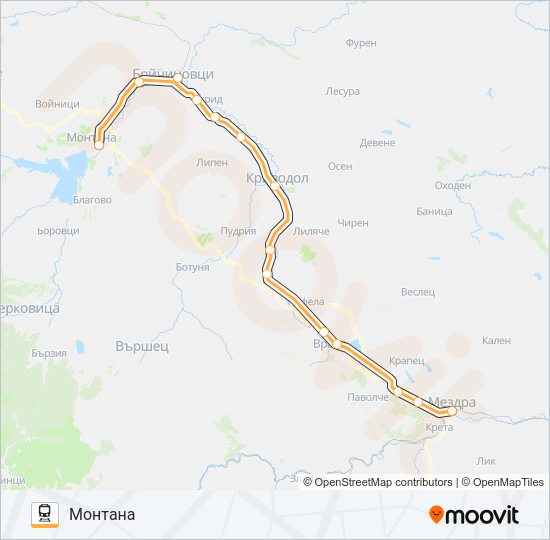 КПВ 70200 Train Line Map