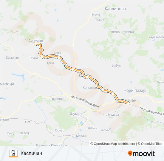КПВ 90201 Train Line Map