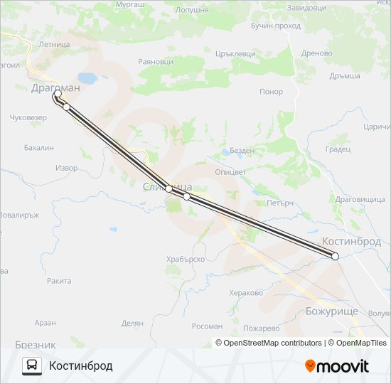 АВТ 102091 Bus Line Map