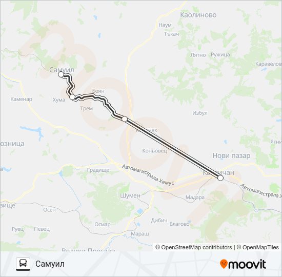 АВТ 96201 Bus Line Map