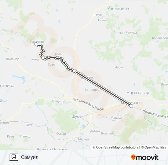 АВТ 96201 Bus Line Map