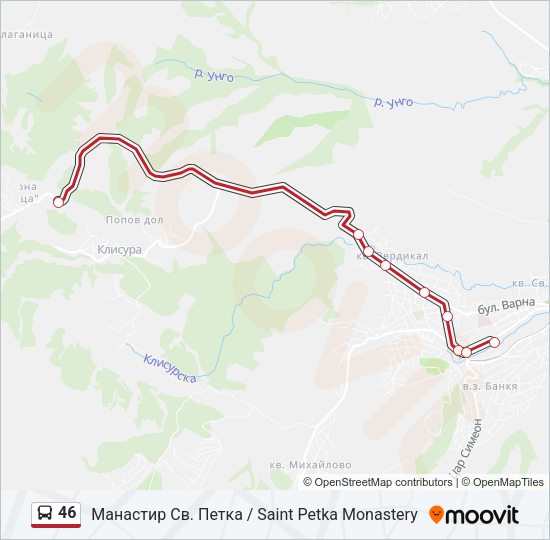 46 Bus Line Map
