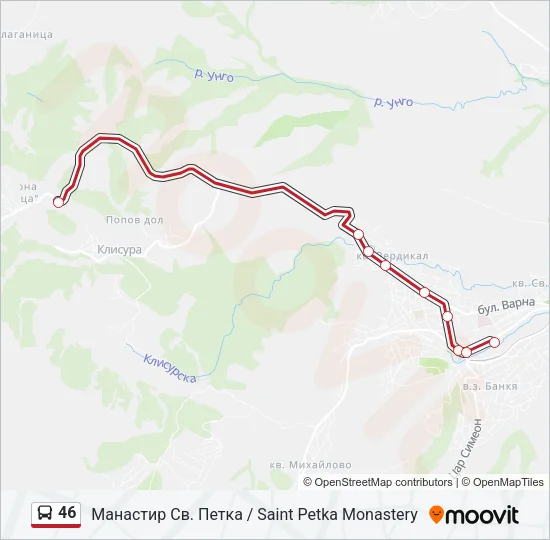 46 Bus Line Map