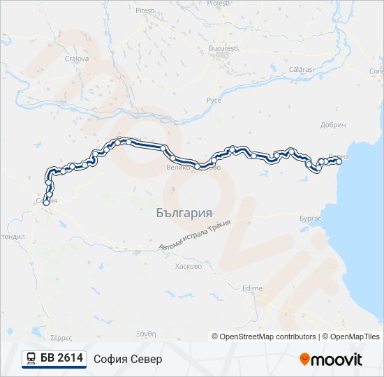 БВ 2614 Train Line Map
