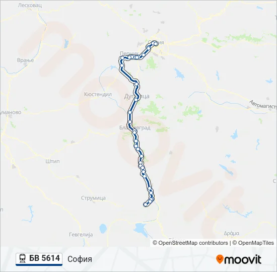 БВ 5614  Карта на Линията