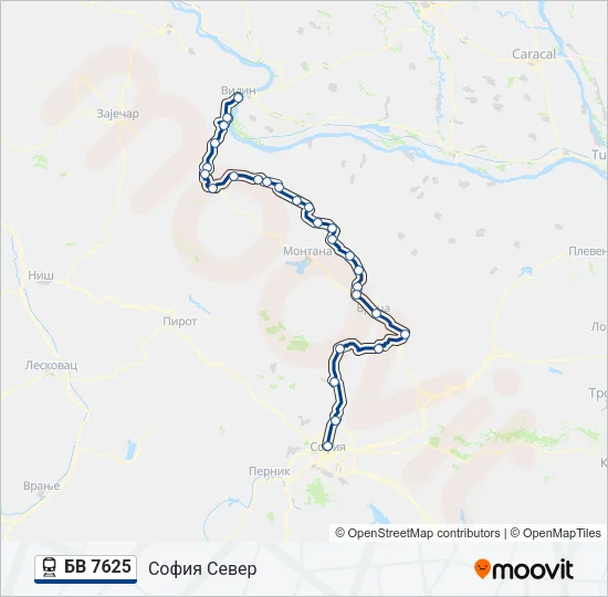 БВ 7625  Карта на Линията