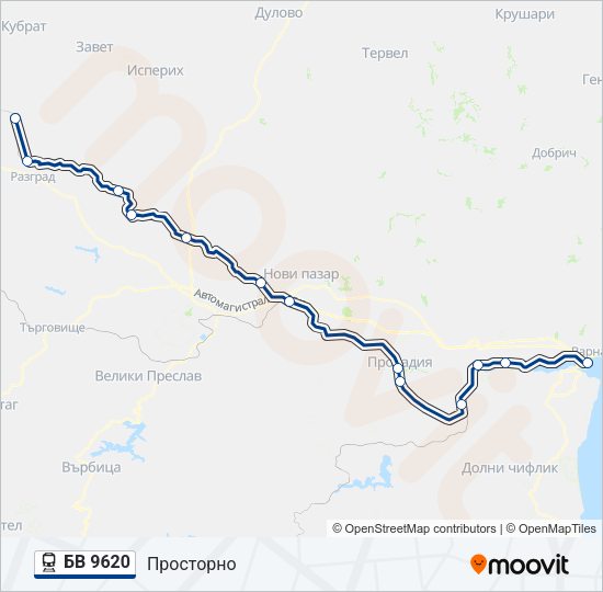 БВ 9620  Карта на Линията