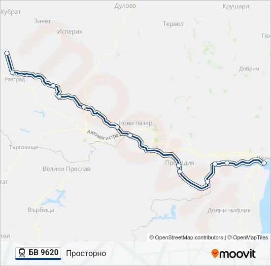 БВ 9620 Train Line Map