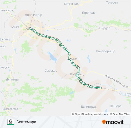 ПВ 10113 Train Line Map