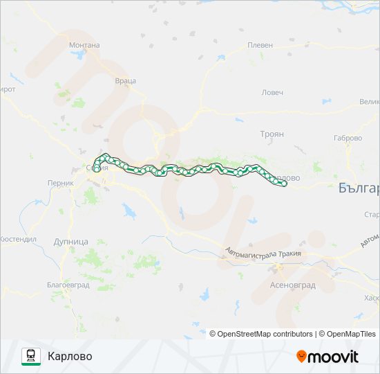 Поезд ПВ 30111: карта маршрута