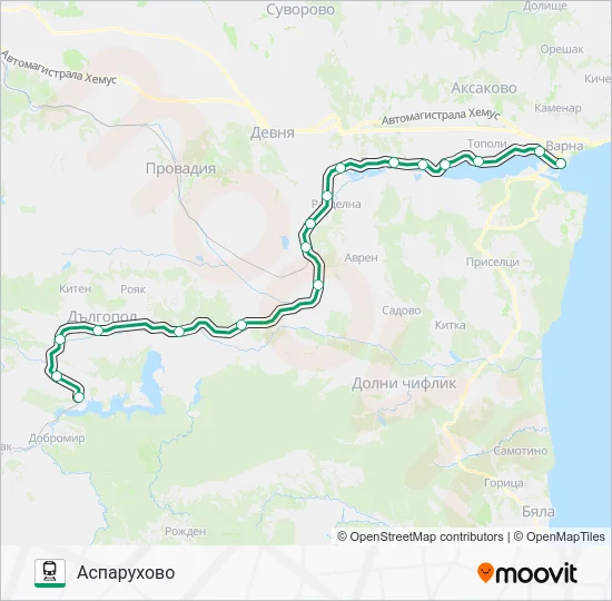 ПВ 30154 Train Line Map
