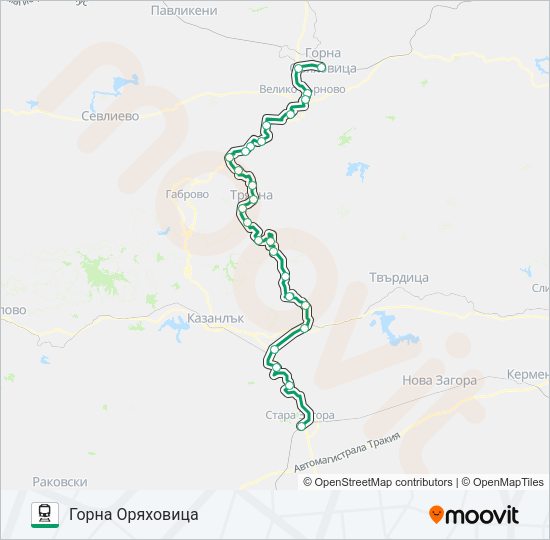Поезд ПВ 40122: карта маршрута