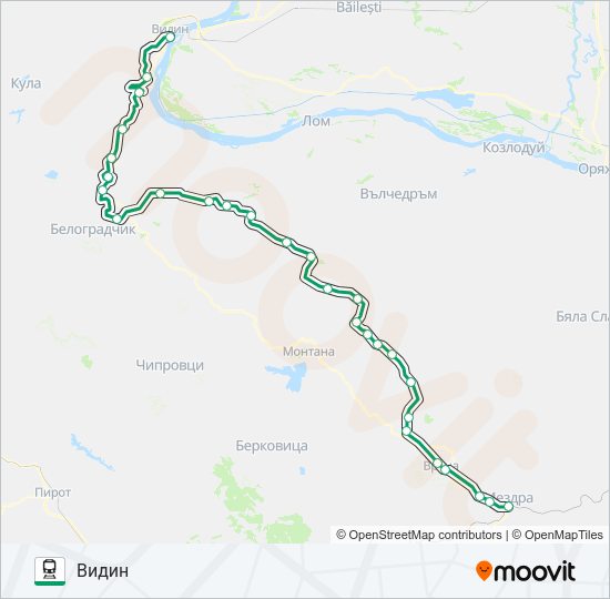 Поезд ПВ 70102: карта маршрута