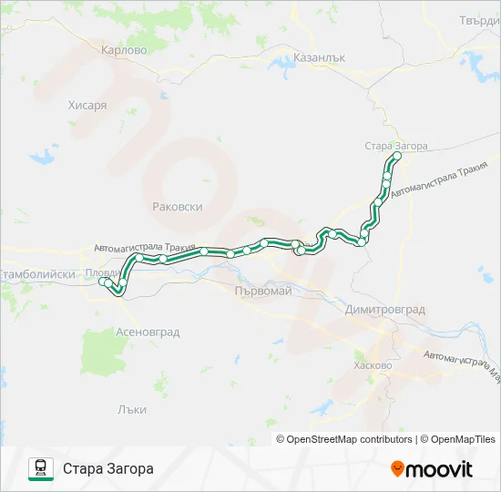 Маршрут на ПВ 80111: Разписания, Спирки и Карти - Стара Загора ...