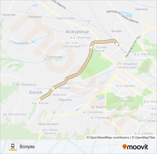 Поезд КПВ 13211: карта маршрута