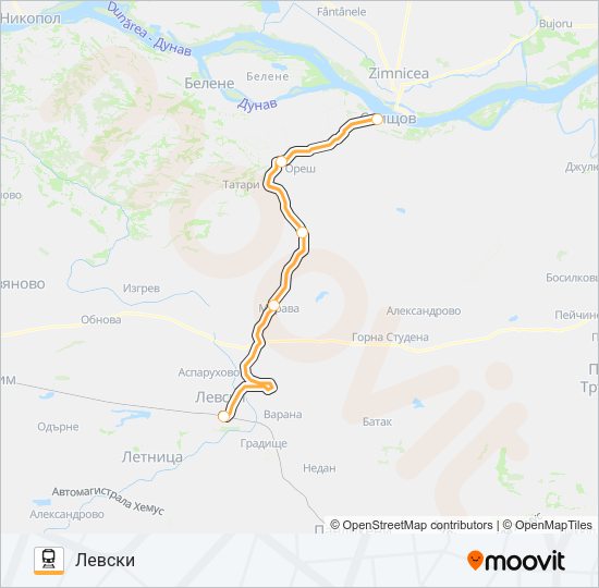 Поезд КПВ 24201: карта маршрута