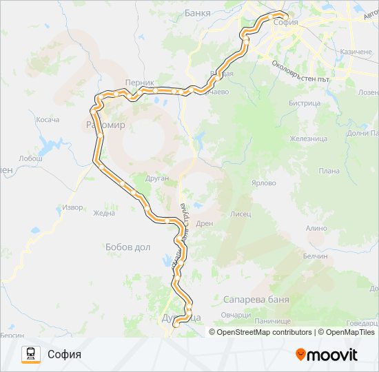 Поезд КПВ 50232: карта маршрута