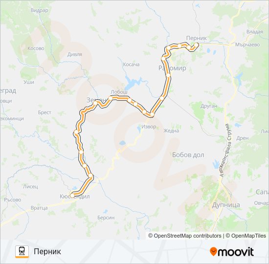 Поезд КПВ 60210: карта маршрута