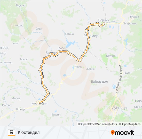 Поезд КПВ 60211: карта маршрута