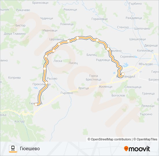 Поезд КПВ 60263: карта маршрута