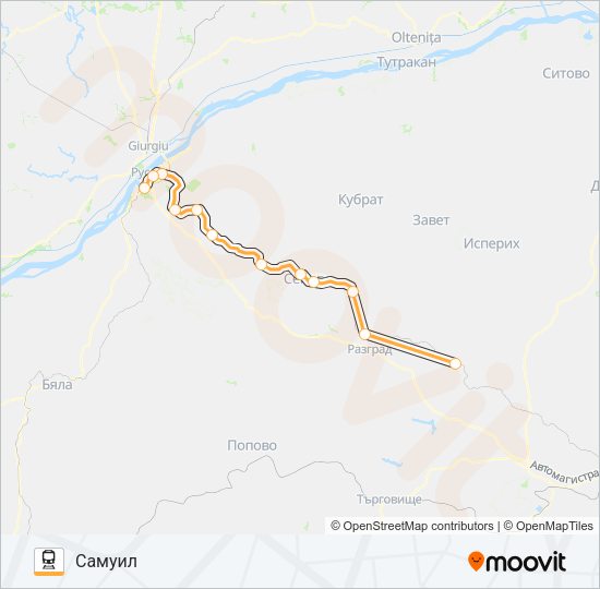 Поезд КПВ 90203: карта маршрута