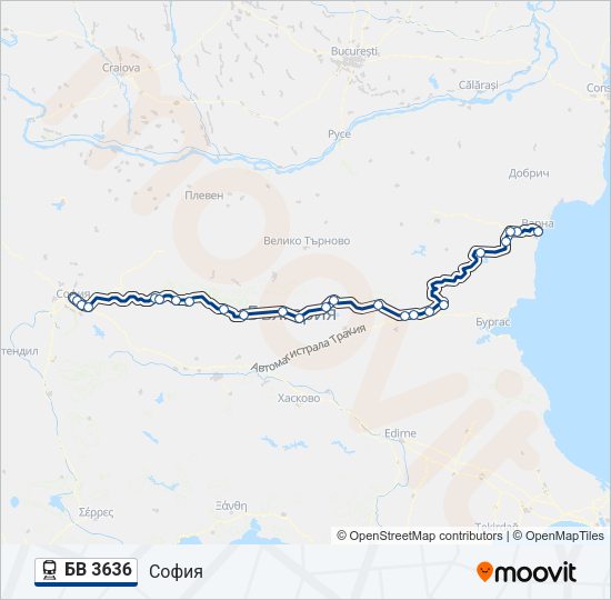 БВ 3636 Train Line Map