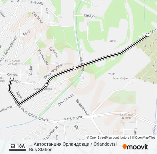 18A Bus Line Map