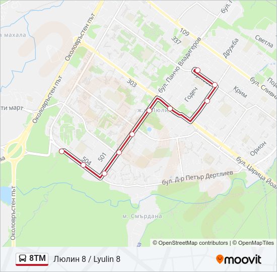 8ТМ Bus Line Map
