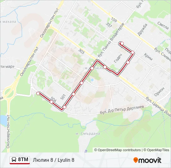 8ТМ Bus Line Map