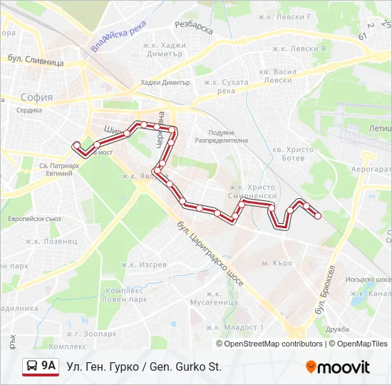 9А Bus Line Map