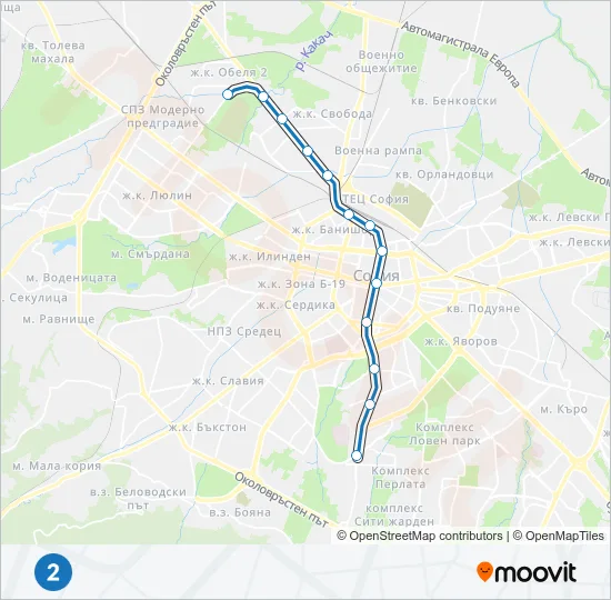 М2 Metro Line Map