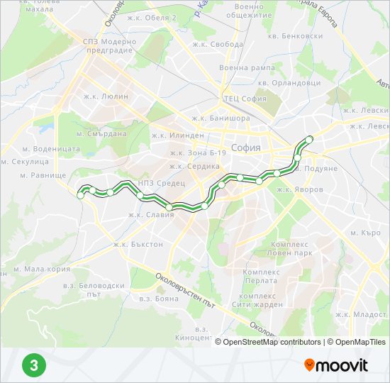 М3 метро Карта на Линията