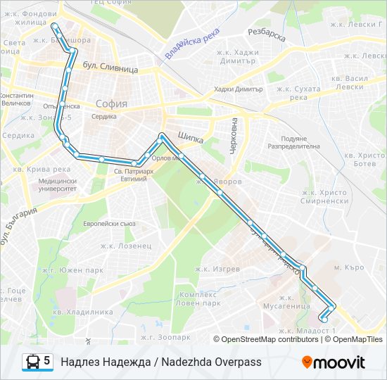 5 Trolleybus Line Map