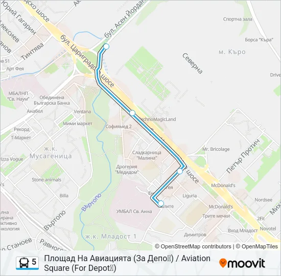 5 Trolleybus Line Map
