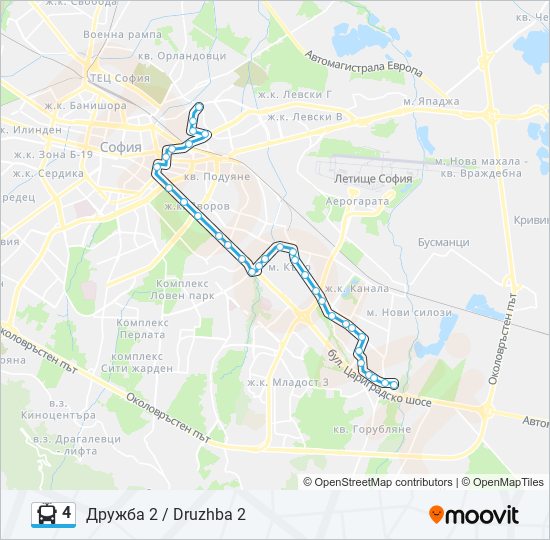 4 trolleybus Line Map