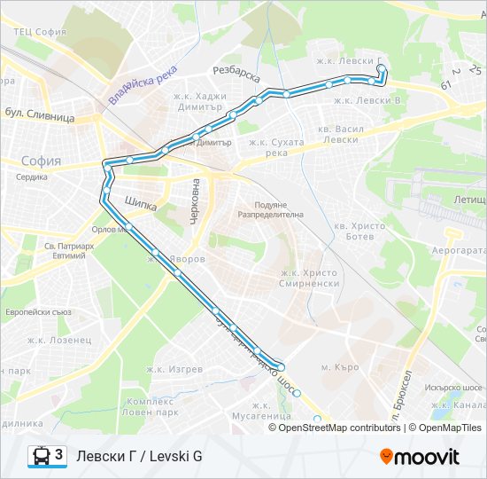 3 Trolleybus Line Map