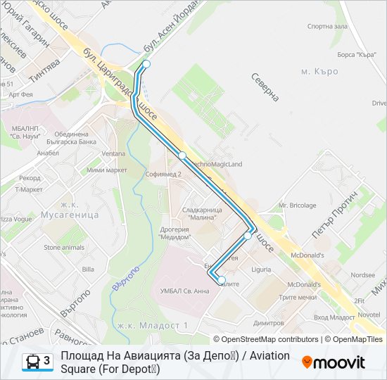 3 Trolleybus Line Map