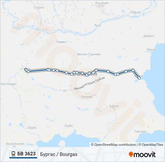 БВ 3623  Карта на Линията