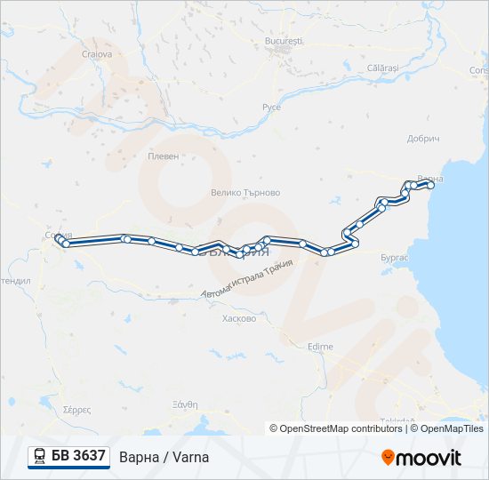 БВ 3637  Карта на Линията
