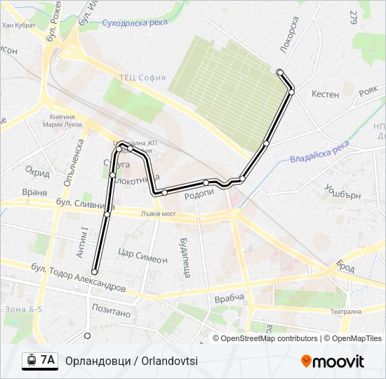 7А Light Rail Line Map